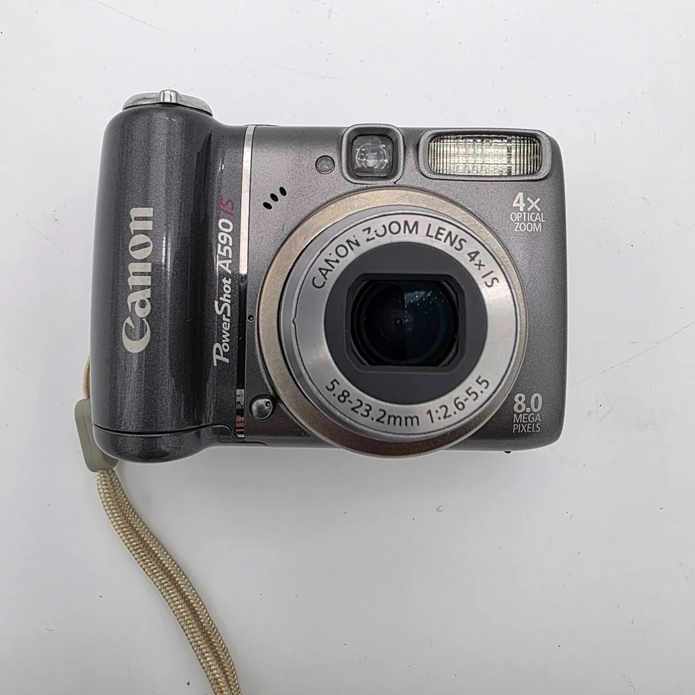 Canon PowerShot A590 IS 8.0MP Digital Camera Tested Fully Functional Grey 32MB